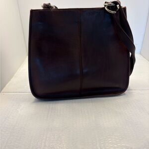 Etienne Aigner Dark Brown Leather Shoulder Bag